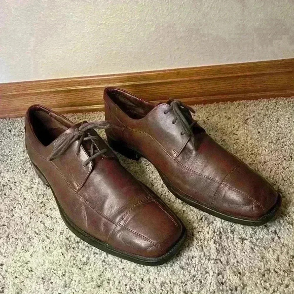 Men's JOHNSTON & MURPHY Lace-up Leather Shoes Sz 10M - Picture 4 of 9